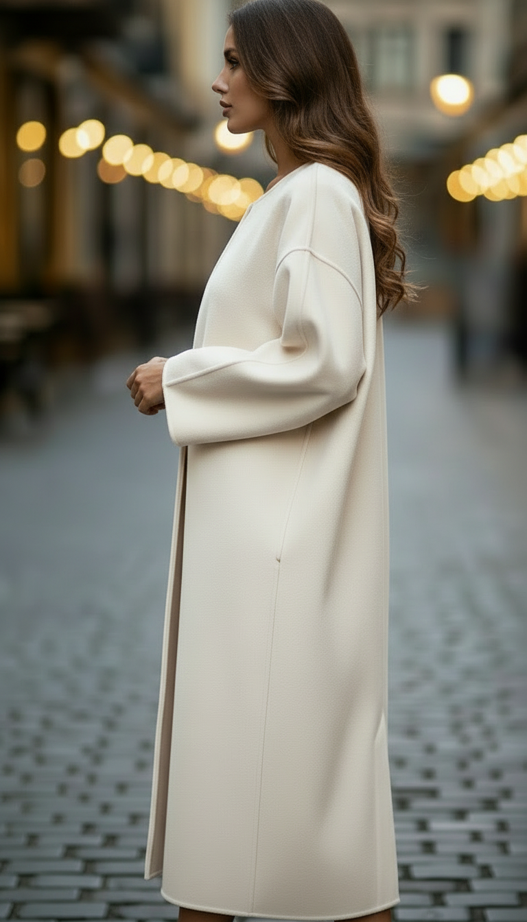 Helena - Women's Oversized Longline Coat with Asymmetrical Front