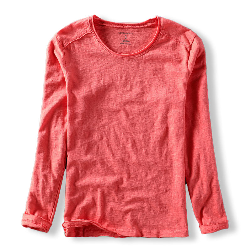 Jayden - Men's Textured Crewneck Long-Sleeve Cotton Shirt