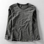 Jayden - Men's Textured Crewneck Long-Sleeve Cotton Shirt