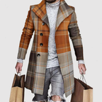 Joseph - Men's Plaid Notch-Lapel Longline Overcoat