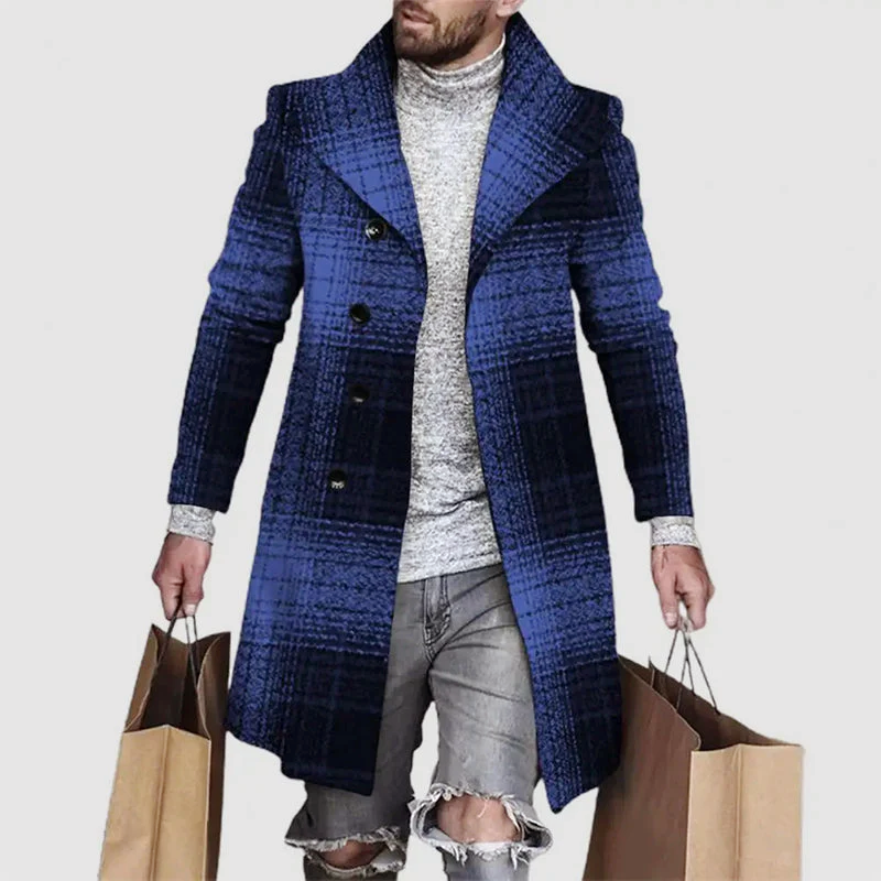 Joseph - Men's Plaid Notch-Lapel Longline Overcoat