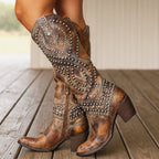 Kassidy - Women's Studded Western Knee-High Boots