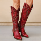 Kassidy - Women's Studded Western Knee-High Boots