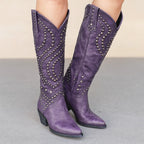 Kassidy - Women's Studded Western Knee-High Boots