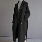 Kate - Women's Oversized Double-Breasted Wool Coat with Belt