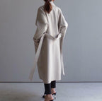 Kate - Women's Oversized Double-Breasted Wool Coat with Belt