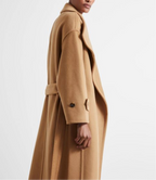 Kate - Women's Oversized Double-Breasted Wool Coat with Belt