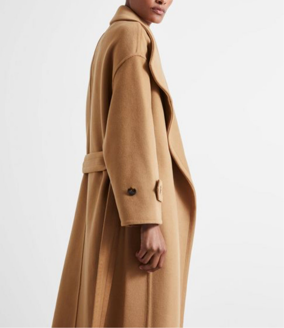 Kate - Women's Oversized Double-Breasted Wool Coat with Belt