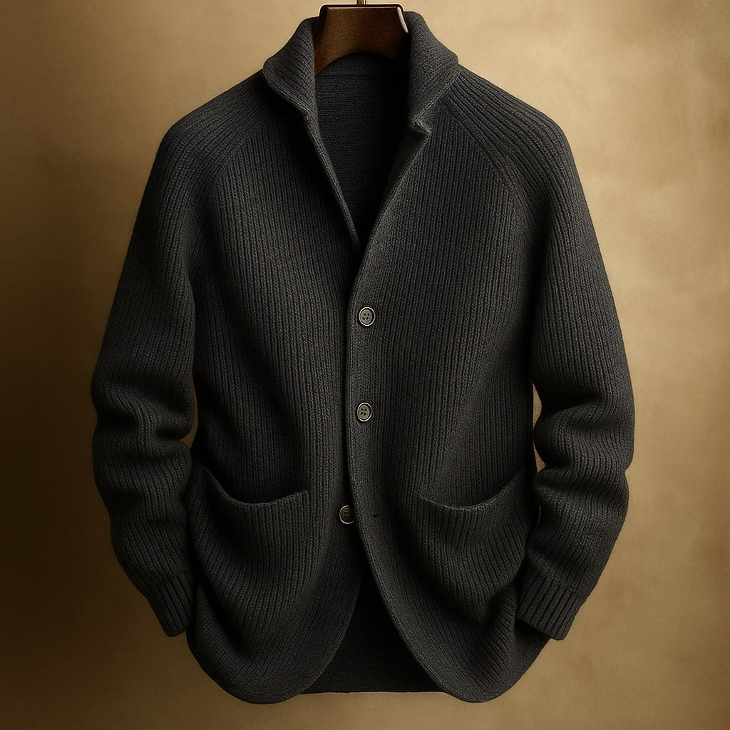 Keenan - Men's Button-Front Ribbed Cardigan