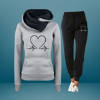 Kendra - Women's Heartbeat Graphic Hoodie Jogger Set