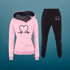 Kendra - Women's Heartbeat Graphic Hoodie Jogger Set