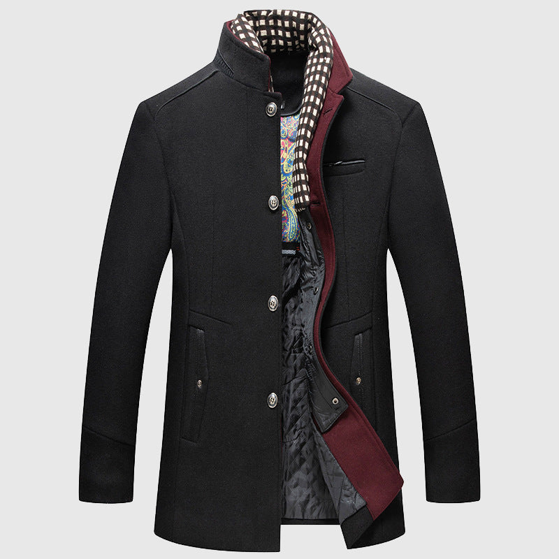Kenzo - Men's Stand Collar Button-Front Wool Coat