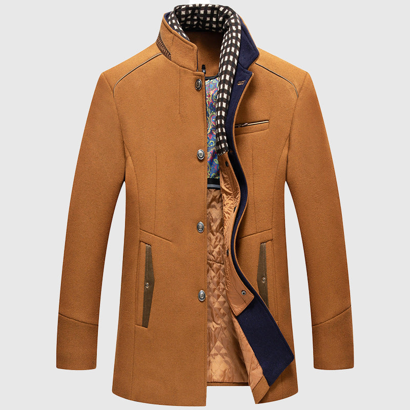 Kenzo - Men's Stand Collar Button-Front Wool Coat