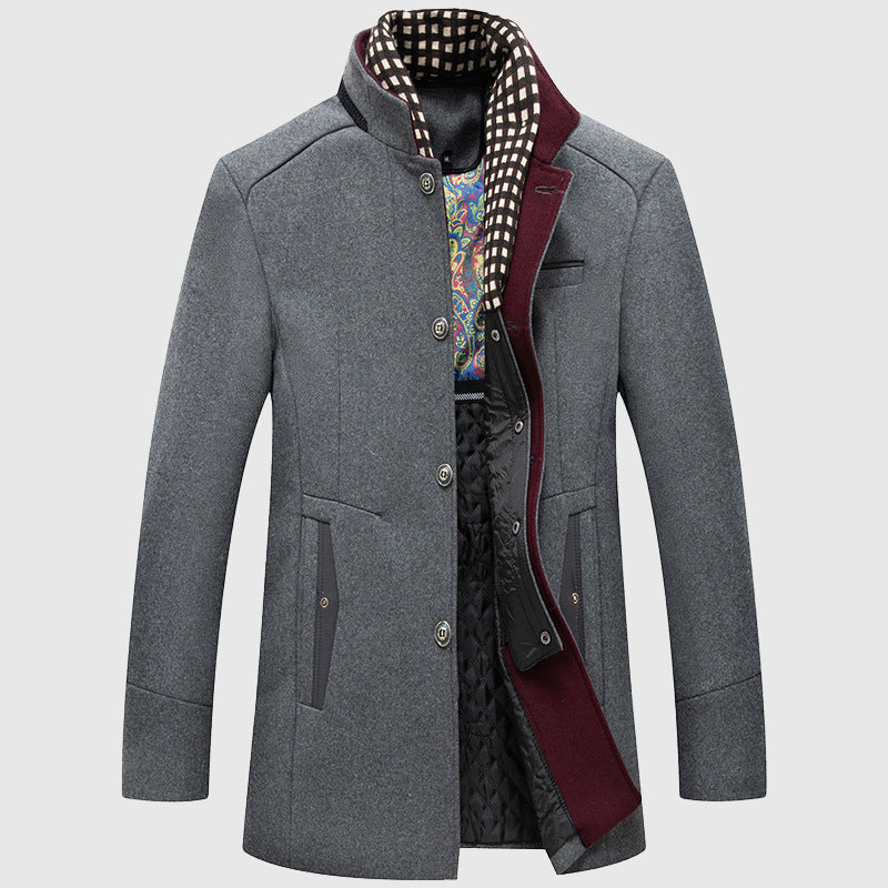 Kenzo - Men's Stand Collar Button-Front Wool Coat