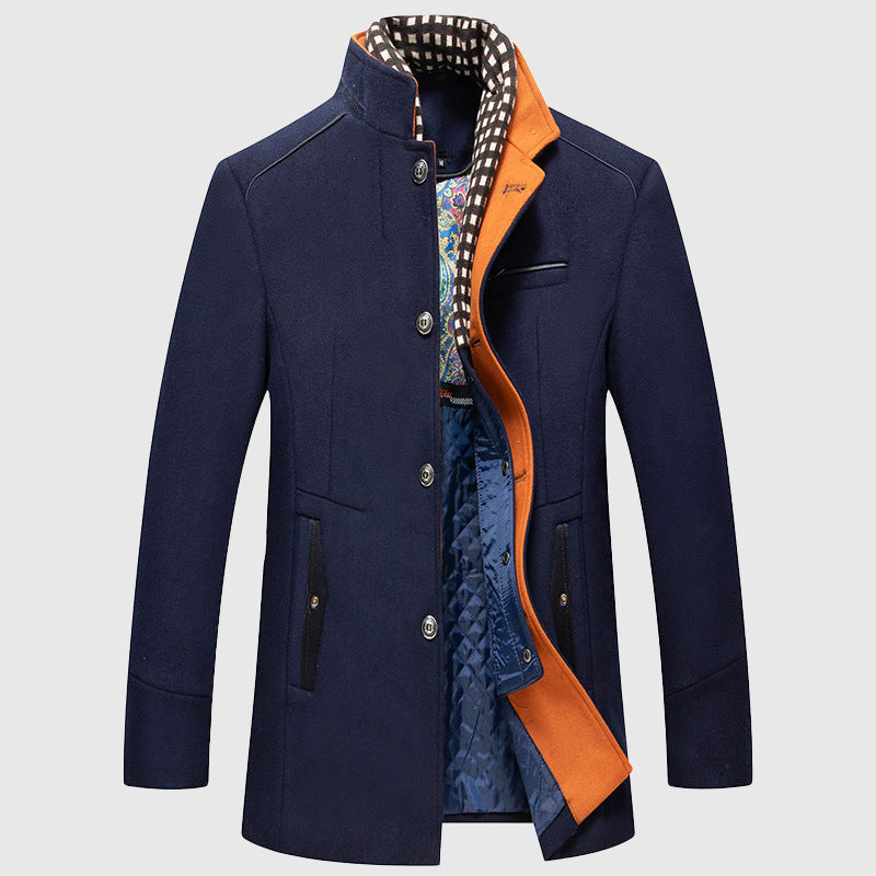Kenzo - Men's Stand Collar Button-Front Wool Coat