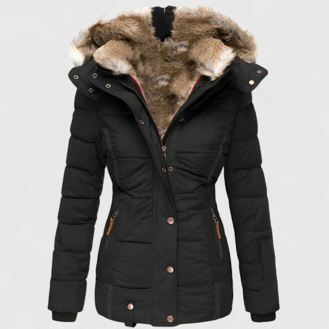 Kestrel - Women's Quilted Hooded Parka with Faux Fur Lining