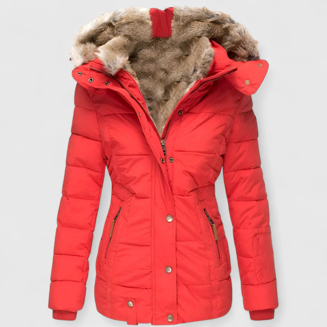 Kestrel - Women's Quilted Hooded Parka with Faux Fur Lining