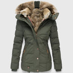 Kestrel - Women's Quilted Hooded Parka with Faux Fur Lining