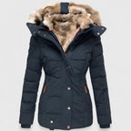 Kestrel - Women's Quilted Hooded Parka with Faux Fur Lining