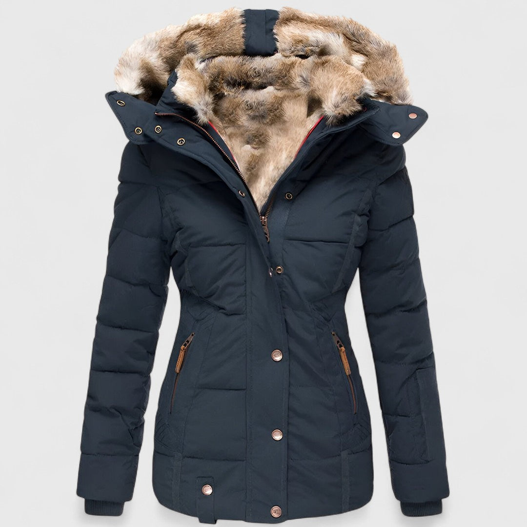 Kestrel - Women's Quilted Hooded Parka with Faux Fur Lining