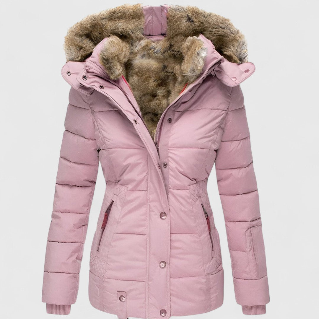 Kestrel - Women's Quilted Hooded Parka with Faux Fur Lining