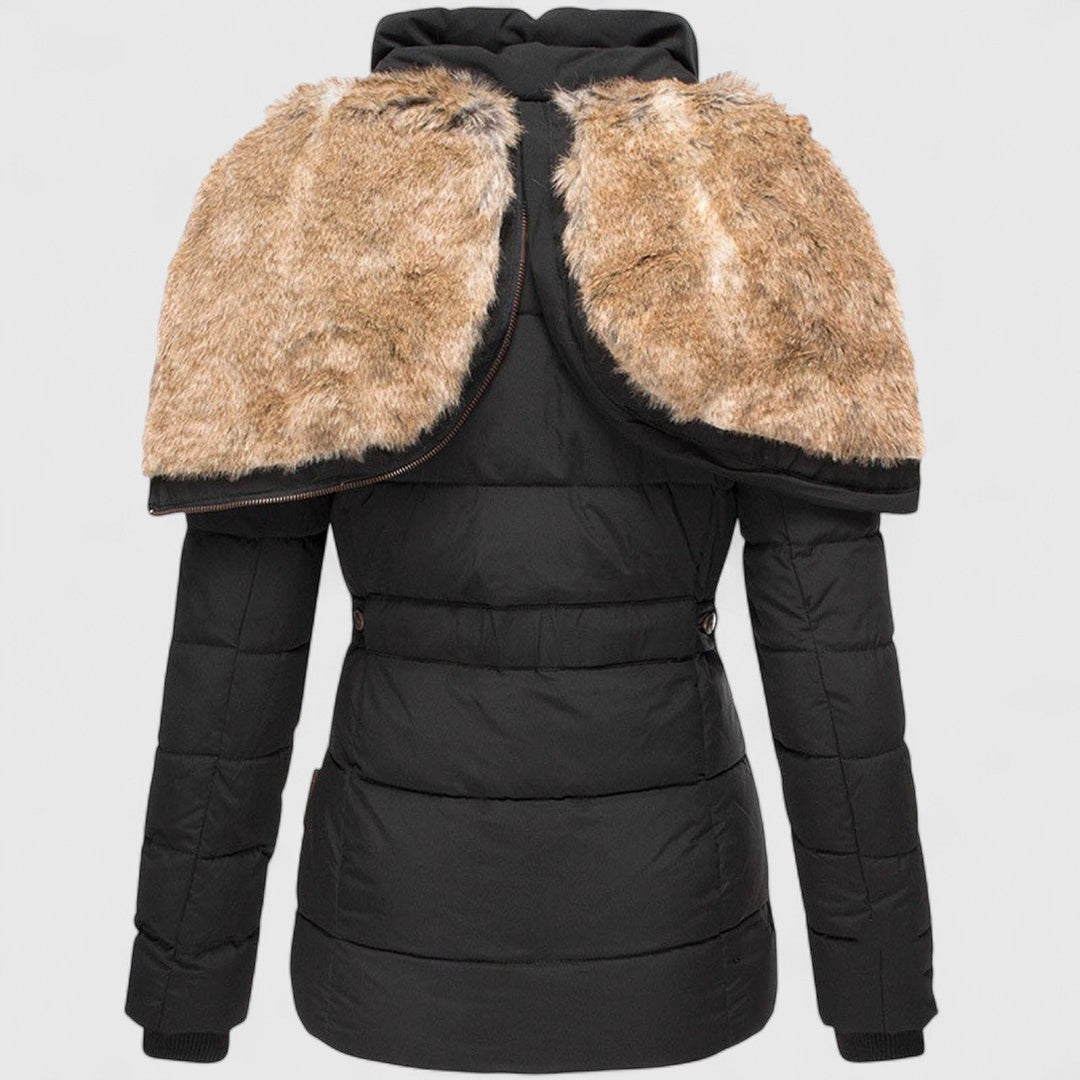 Kestrel - Women's Quilted Hooded Parka with Faux Fur Lining