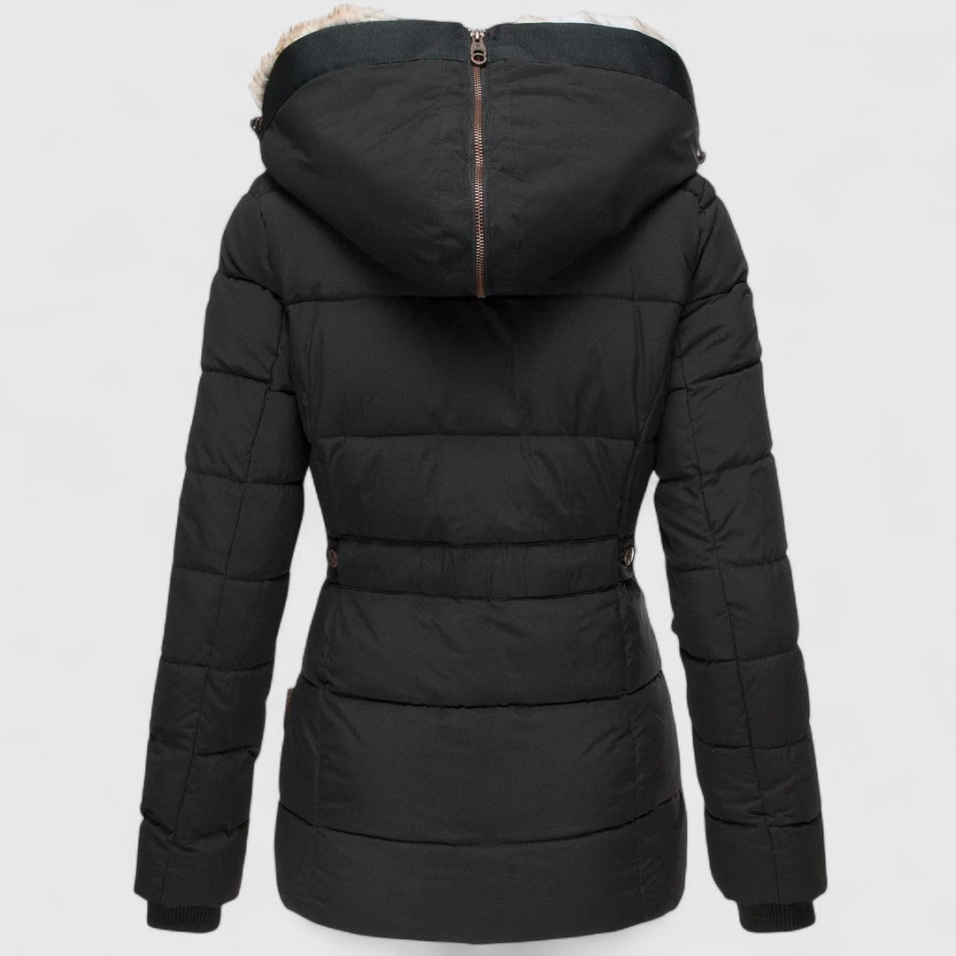 Kestrel - Women's Quilted Hooded Parka with Faux Fur Lining