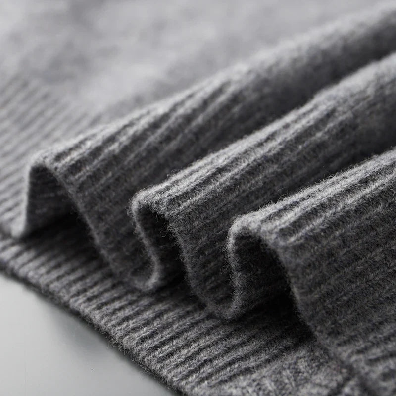 Lincoln - Men's Cashmere Zip Cardigan with Ribbed Collar and Cuffs