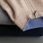 Lincoln - Men's Cashmere Zip Cardigan with Ribbed Collar and Cuffs