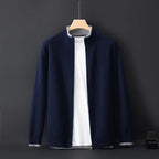 Lincoln - Men's Cashmere Zip Cardigan with Ribbed Collar and Cuffs