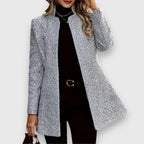 Livana - Women's Herringbone Open-Front Blazer
