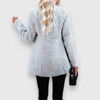 Livana - Women's Herringbone Open-Front Blazer