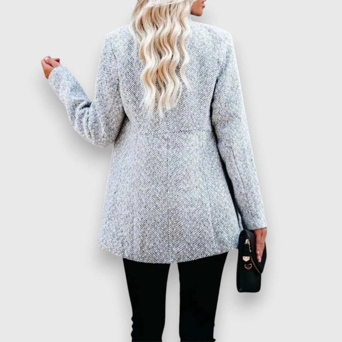 Livana - Women's Herringbone Open-Front Blazer