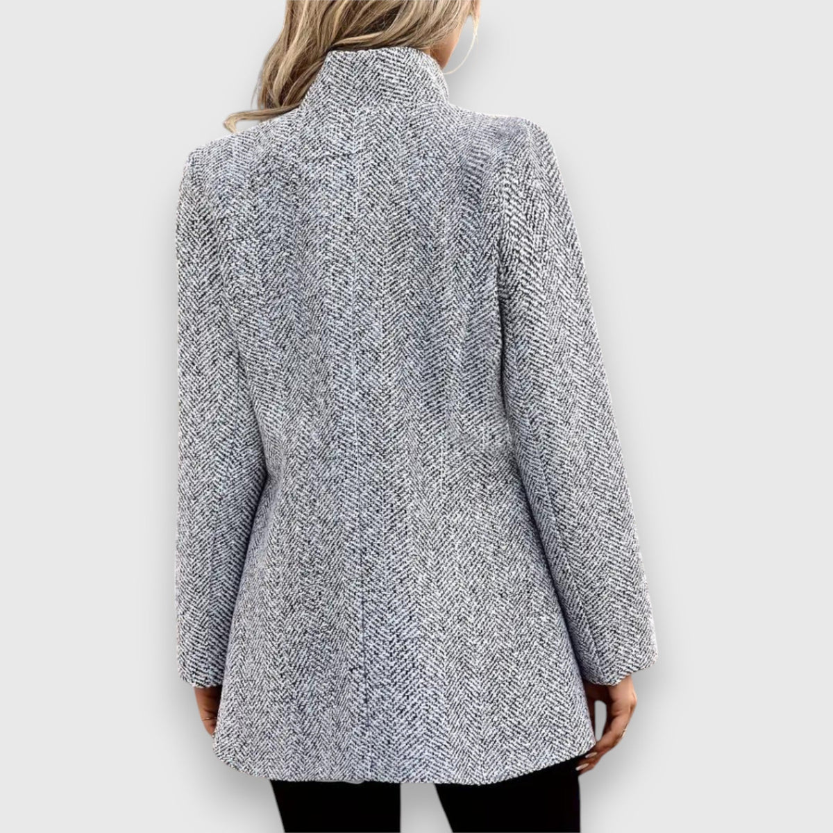 Livana - Women's Herringbone Open-Front Blazer