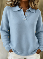 Lorelei - Women's Polo-Collar Ribbed Knit Sweater