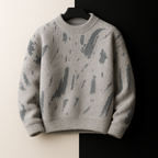 Lucas - Men's Brushed Wool Crew Sweater with Distressed Pattern