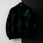 Lucas - Men's Brushed Wool Crew Sweater with Distressed Pattern