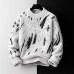 Lucas - Men's Brushed Wool Crew Sweater with Distressed Pattern