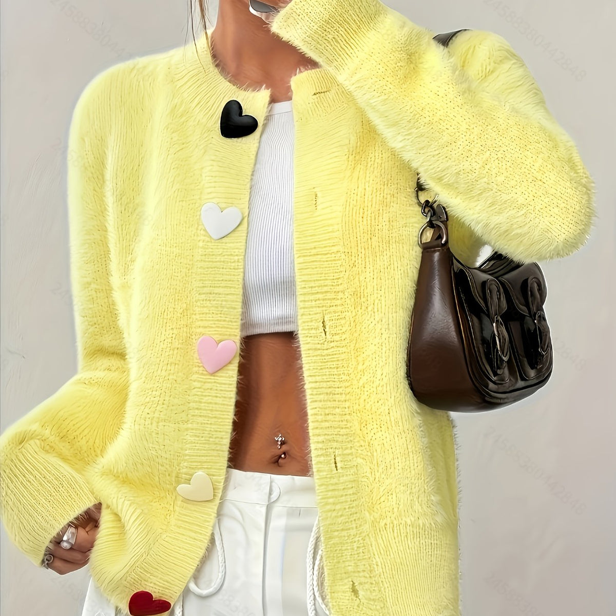 Lucinda - Women's Textured Button-Front Cardigan