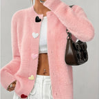 Lucinda - Women's Textured Button-Front Cardigan