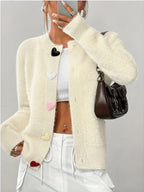 Lucinda - Women's Textured Button-Front Cardigan