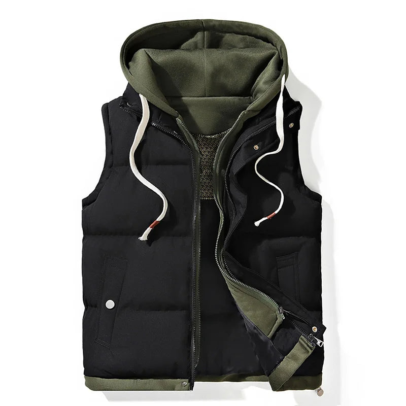Lyndon - Men's Quilted Puffer Gilet with Fleece-Lined Hood