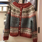 Maeve - Women's Patterned Button-Front Cardigan