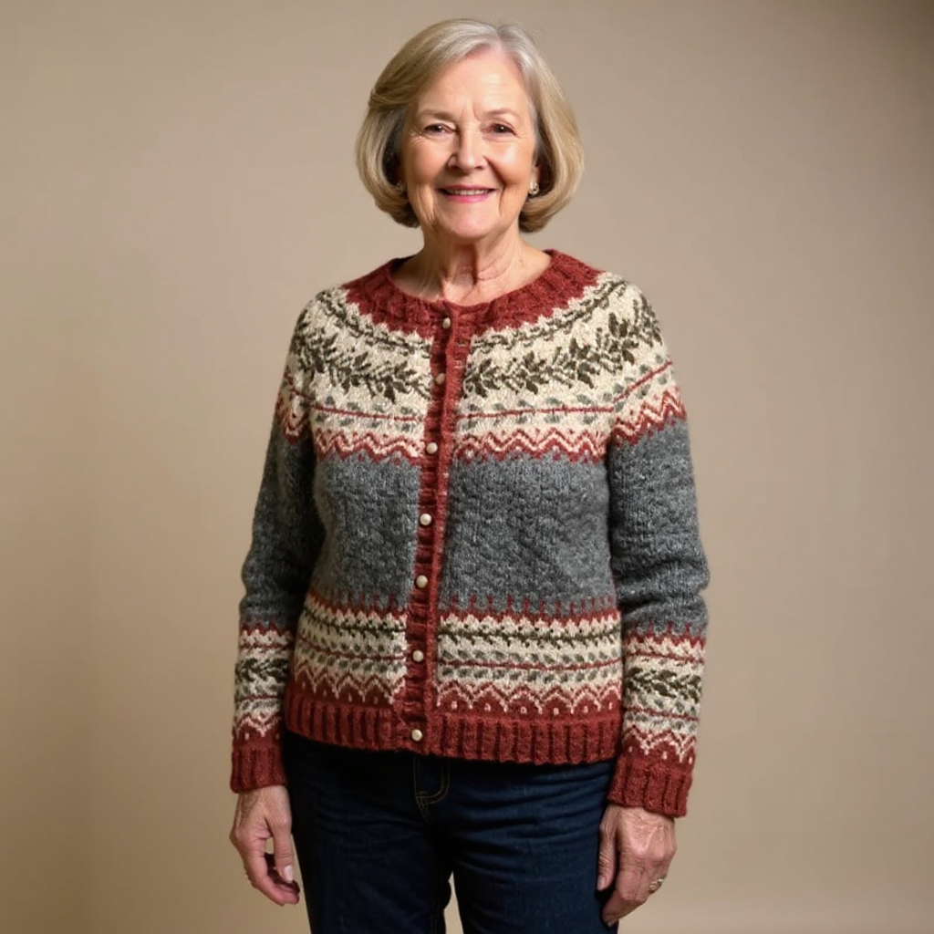 Maeve - Women's Patterned Button-Front Cardigan