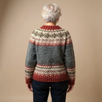 Maeve - Women's Patterned Button-Front Cardigan