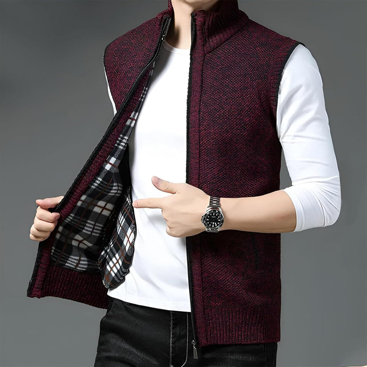 Marcus - Men's Full-Zip Wool-Blend Vest