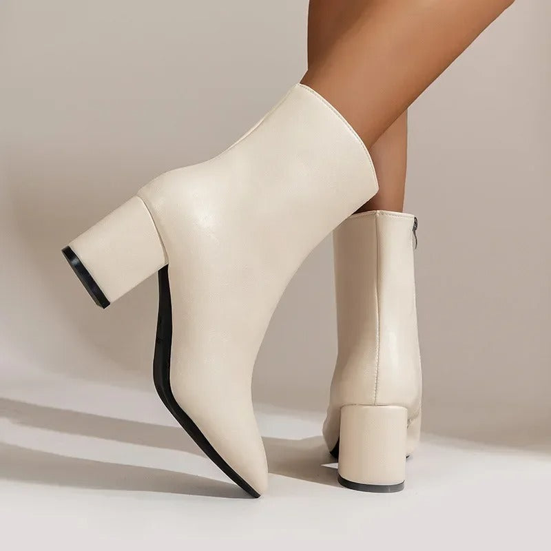 Margery - Women's Block-Heel Pointed Ankle Boot