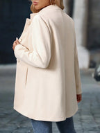 Marguerite - Women's Mock Neck A-Line Coat with Button Front