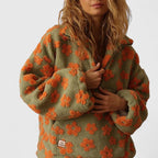 Marlowe - Women's Floral Fleece Quarter-Zip Pullover