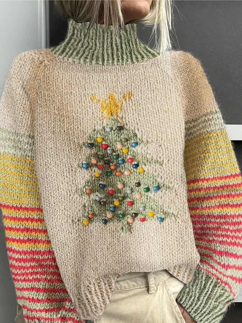 Matilda - Women's Christmas Tree Pattern Knit Sweater
